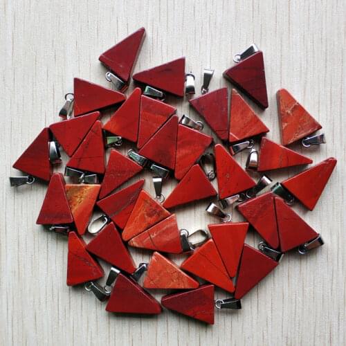 2019 fashion good quality natural rainbow stone triangle shape pendants fit necklace making 50pcs/lot Wholesale free shipping
