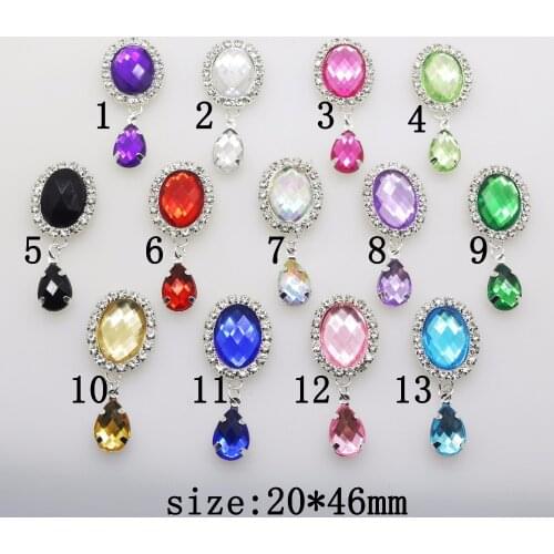 Wedding dress accessories 10Pcs 46*20mm oval pendant Diy jewelry Accessories rhinestones Acrylic pedestal embellishments caps