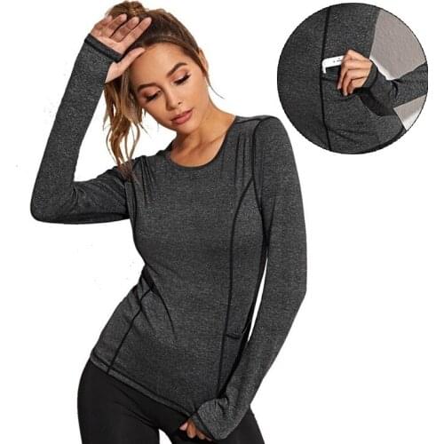 Quick Dry Yoga Shirt For Women,Long Sleeve Slim Sports Shirt Fitness Top,Womens Running Training Yoga Clothes Sportwears