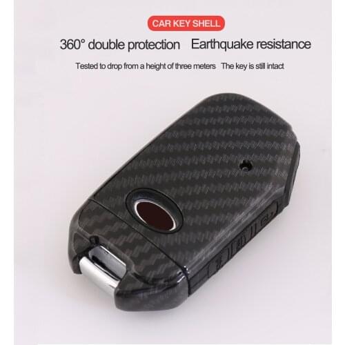 Carbon fiber Car Key Case Auto Key Protection Cover For KIA Sportage 2018 2019 Car Holder Shell Car-Styling Accessories