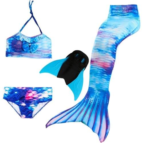 Mermaid Dress Little Girls Mermaid Costume with Mermaid Tail Kid Summer Water Play Costume Girl Cosplay Carnival Costume