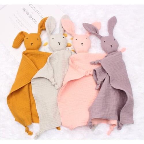 Baby Cotton Muslin Comforter Blanket Soft Newborn Sleeping Dolls Kids Fashion Sleep Toy Soothe Appease Towel Bibs