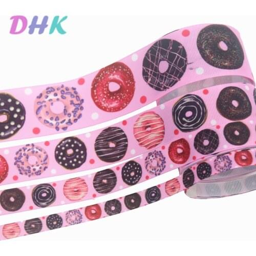 DHK 4 sizes options 5yards cupcake Printed Grosgrain Ribbon Accessory Hairbow Headwear Decoration DIY Wholesale E1852