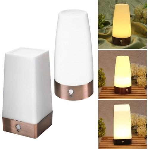 PIR Motion Sensor LED Night Light Lamp ON/OFF/AUTO Battery Operated Bedside Lamp
