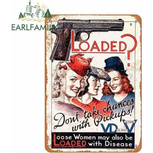 EARLFAMILY 13cm x 9.1cm For 1942 Loose Women Vd Is Like A Loaded Gun Graffiti Sticker Anime Personality Stickers Vinyl Car Wrap
