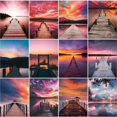 EverShine Diamond Embroidery Full Square Bridge Rhinestones Art Diamond Painting Landscape Cross Stitch Handicraft Mosaic Kits