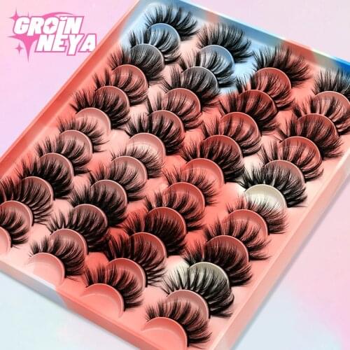 5/8/14 Pairs 3D Faux Mink Eyelashes Natural Thick Long False 10-15mm Lashes Dramatic Fake Eyelash Eyes Makeup Extension Beauty