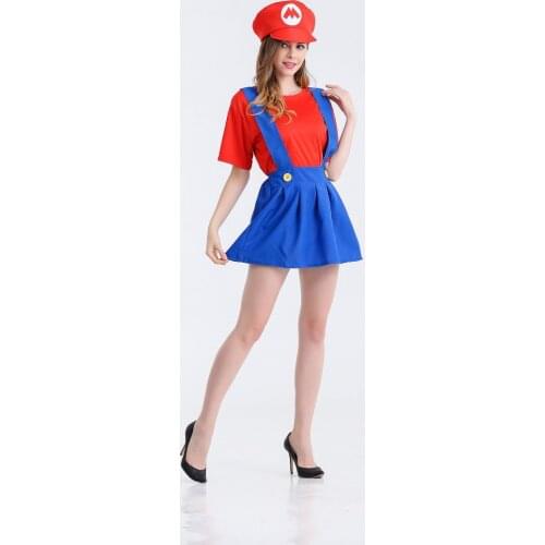 Halloween sexy anime cosplay Costumes Hot Super Mariou bros figures lovey skirt Set Party MARIO Costume for women 2123