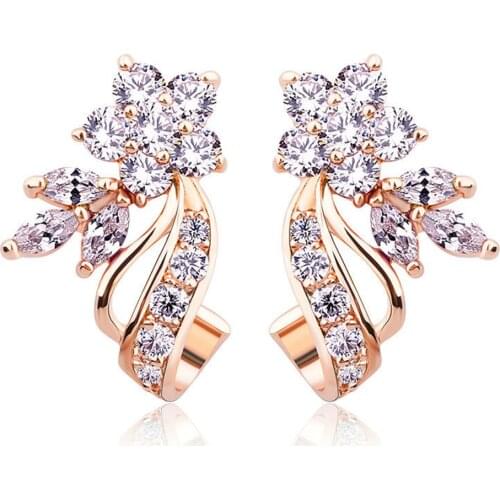 Huitan Delicate Drop Earrings with Plum Blossom Design Halo CZ Earrings Best Gift Party Earrings for Women Girls Mother and More