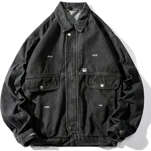 Safari Style Men Turn-Down Collar Motorcycle Jacket Loose Casual King Size Student Coat Hip Hop Streetwear Jackets