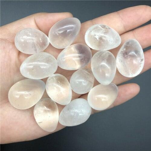 Mini Size Natural White Clear Quartz Crystal Egg Shaped Stones Healing Reiki Decor Natural Quartz Crystals