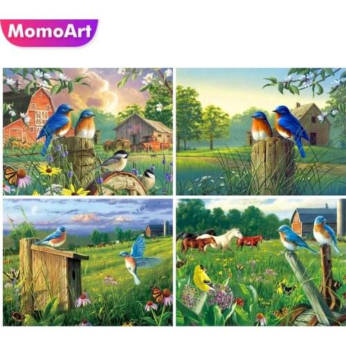 MomoArt 5D DIY Diamond Embroidery Bird Rhinestone Picture Diamond Painting Animal Diamond Mosaic Farm Wall Decorations