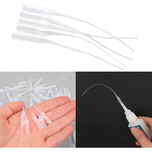 100 Pieces Glue Micro-tips Plastic Glue Bottle Tips Glue Extender Precision Applicator For Crafting Lab