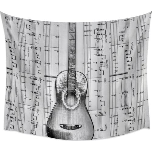 Guitar Sheet Music Symbol Music Tapestry Wall Hanging Wall Art Bedroom Painting Tapestry Wall Home Decor Dorm Decor Yoga Mat