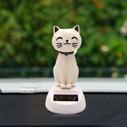 Adorable Shaking Head Dancing Little Cat Desk Home Office Car Decoration Plastic Bobblehead Doll Dancing Toy Trinket for Kids