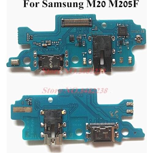 Original USB Charging Dock Port Flex cable For Samsung M20 M205F Charger plug board connector replacement Parts