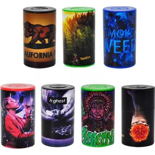 HONEYPUFF Vacuum Sealed Jar Acrylic Vacuum Jar Lid For Jars Cool Pattern Food Plastic Grains Herb Container Storage Bottle Tank