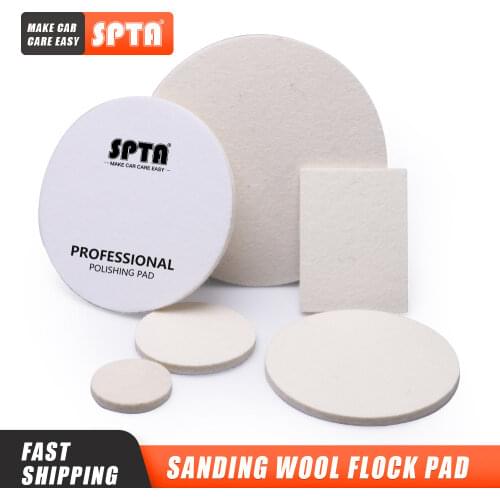 SPTA 2/3/4/5/6/7inch Wool Wheel Polishing Disc Wool Flock Pad Grinding Buffing Wool Felt Wheel Glass Flocking Polisher Pad