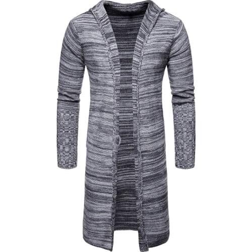 Casual Fashion Mens Knitted Hooded Cloak Sweater Coats Knit Cardigan Streetwear Brand Designer Loose Winter Sweater For Men A397