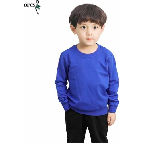 Boy Pullover Knitwear Childrens Sweater Autumn New Western Style Round Neck Cotton Knit Jumper Kids Girl Loose Long-Sleeved Top