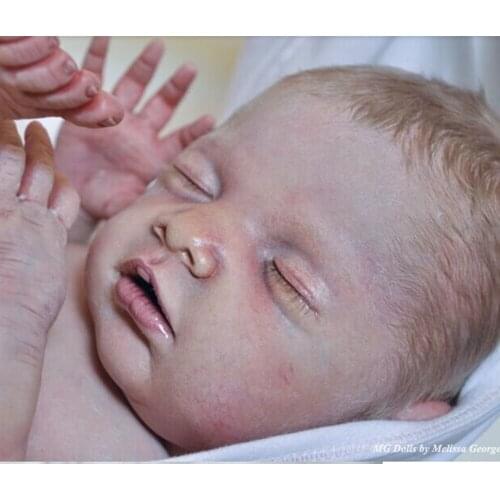 Reborn doll kits sleeping Rebirth Infant Doll mould very soft touch unpainted silicone vinyl baby doll parts DIY