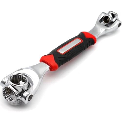 Tiger Wrench 48 in 1 Tools Socket Works With Spline Bolts Torx 360 Degree 6-Point Universial Furniture Car Repair 25cm Only Red
