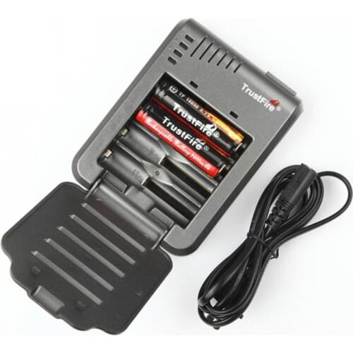 TrustFire 4 Slots US / EU Smart Charger for 18650 18500 18700 17670 16340 14500 14400 10430 lithium Battery with LED Indicator