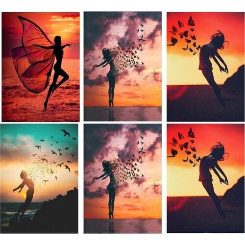 5D DIY Diamond Painting Sunset Dance Full Drill Mosaic Art Diamond Embroidery Cross Stitch Picture Craft Gift Home Decoration