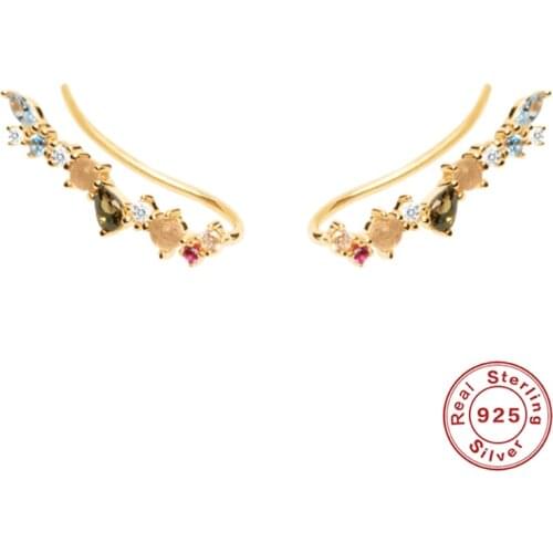 BOAKO Sweet Petals Earrings For Women 925 Sterling Silver Earrings Dangle Piercing Jewelry Ear Cuffs Pendientes Серьги #11.9