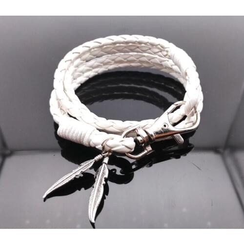 Bracelet femme 2019 Leaves Wings Feathers Keys multi-layer leather bracelet womens mens jewelry bracelet jewelry Dropshipping