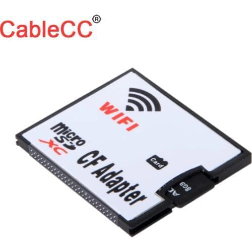 Cablecc WIFI Adapter Memory Card TF Micro SD to CF Compact Flash Card Kit for Digital Camera