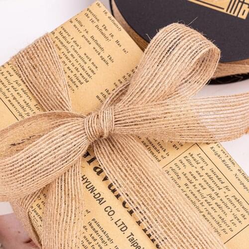 15 Yards Natural Jute Hemp Rope Burlap Hessian Ribbon Line Trim Tape Vintage Rustic Wedding Party Christmas Decoration Supplies