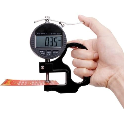 Electronic Micrometer Digital Thickness Meter Gauge 0.01mm 0.001mm Depth Tester for Paper Film Leather Thickness Measuring Tool