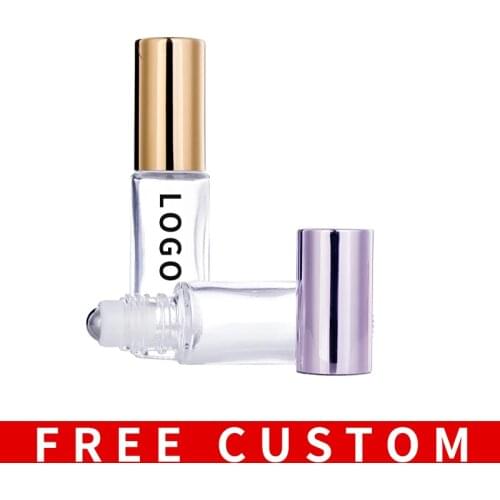 100 Pieces/Lot 10ml New Style Hot Sell Portable Transparent Roll Ball Perfume Bottle Free Custom Print Logo
