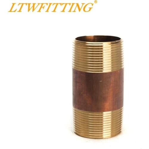 LTWFITTING Brass Pipe 2-1/2" Long Nipples Fitting 1-1/2" Male NPT Air Water