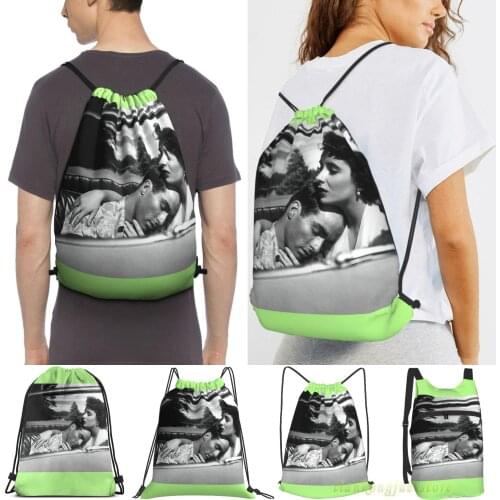 Montgomery Clift + Liz Taylor Men Outdoor Travel Gym Bag Waterproof Drawstring Backpack Women Fitness Swimming Bag