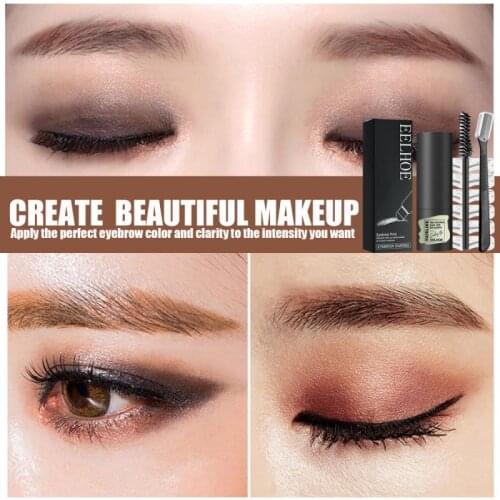 EELHOE Eyebrow Print Kit Natural And Quick Eyebrow Card Easy To Color One Step Brow Stamp Shaping Kit Waterproof Make Up TSLM1