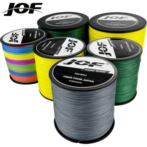 JOF 500m X12 X9 X8 Braided Fishing Line Super PE Line Strong Strength Carp Fishing Wire