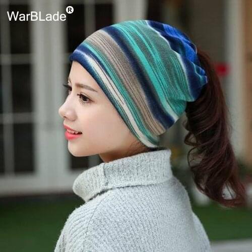 Direct Fashion Women Vintage Knit Women Scarf Hat 3 Used Winter Warm Casual Patchwork Lady Beanie Girls Gorros Sale WarBLade