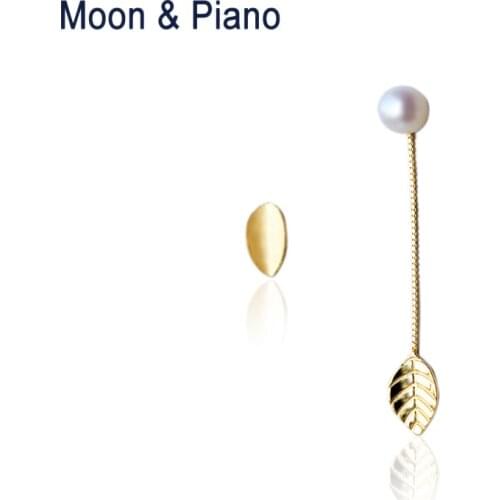 925 Sterling Silver Leaves Pearl Stud Earrings For Women Party Event Jewelry New Fashion High Quality Anniversary Gift For Lady