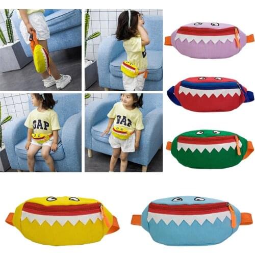 Boy Girl Bags Children Baby Fashion Waist Bag Cute Cartoon Canvas Chest Bag Kid Girl Kawaii Running Belt Messenger Crossbody Bag
