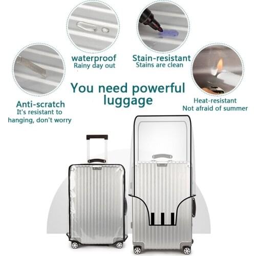 Super transparent luggage trolley case protective cover travel transparent waterproof scratch-resistant universal luggage cover