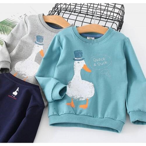 2021 Spring Autumn Korea Style 2 3 4-10 Years ChildrenS Birthday Gift Long Sleeve Cartoon Animal Print Kids Baby Boy Sweatshirt