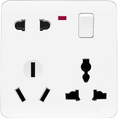 DepoGuye EU standard universal socket, on/off control, 110V-250V 86mm * 86mm, Russian Spanish wall socket kitchen power socket