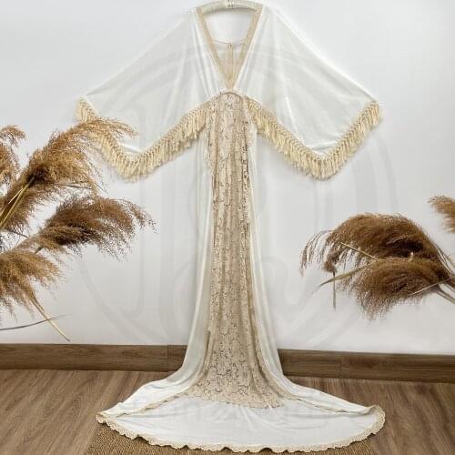 Evening Party Dress Boho Maxi Long Bell Sleeve Maternity Cloth Pregnant Velvet Gown for Woman Photography Prop Baby Shower Robe