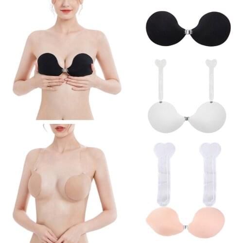 Women Push Up Invisible Strapless Bra with Lift Tape Adhesive Backless Sticky Nipple Cover Pasties Breast Pads Chest Stickers