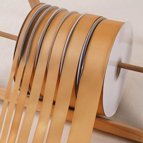 Golden Grosgrain Ribbons 100Yards/91Meters Ribbon Wedding Christmas Decoration Cake Gift Box Flower Wrap Hand DIY Accessories