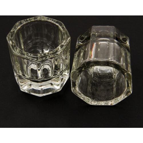 1 Pc Acrylic Glass Plastic Powder Octangle Cup Crystal Glass Cup For Nail Equipment Nail Art Tools Nail polish remover container