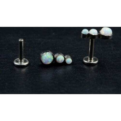 1Pc Surgical Steel Internally Trio Fire Snon Opal Labret Stud Lip Ring EarTragus Cartilage Earring Helix Piercing Jewelry 16g