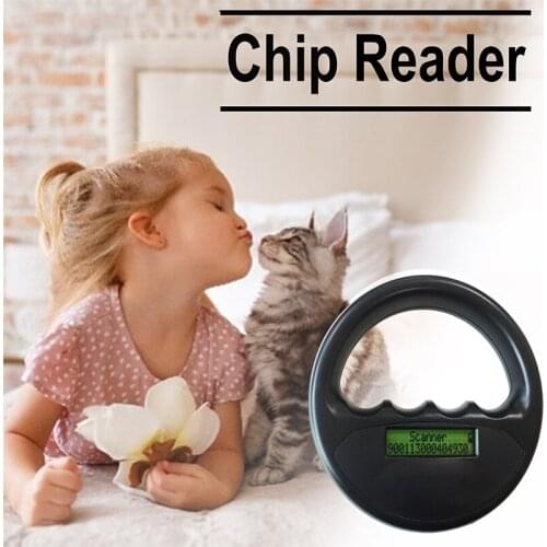 1PC microchip as free sample+RFID animal reader pet scanner for dog vet ISO standard 134.2khz/125khz FDX-A FDX-B AVID